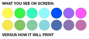 Example of screen vs printed garment